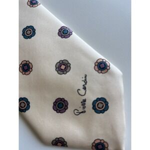 Men's‎ Classic Yellow Floral Tie By Pierre Cardin 100% Silk EUC